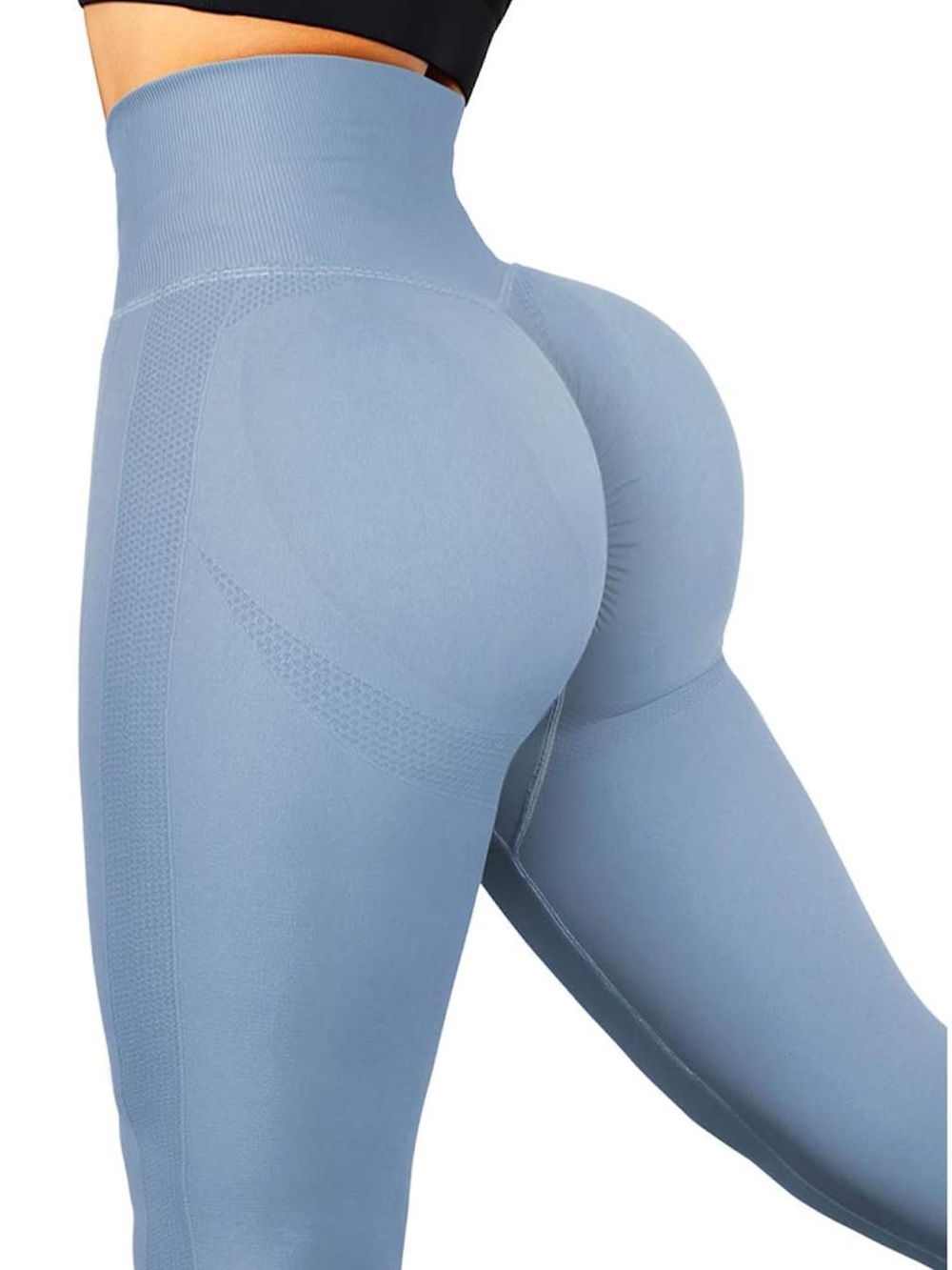 Amazon High-Waist Sculpting Leggings in Light Blue